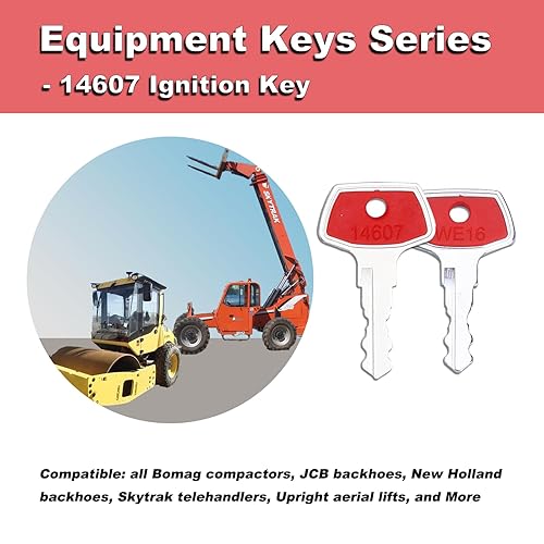 Miniatura 3 de Llaves de encendido 14603 14607 14707 14657 para JCB Bomag Terex Mini excavadoras New Holland y Ford Vibromax Maxi Skytrak, Dynapac LG200LG500