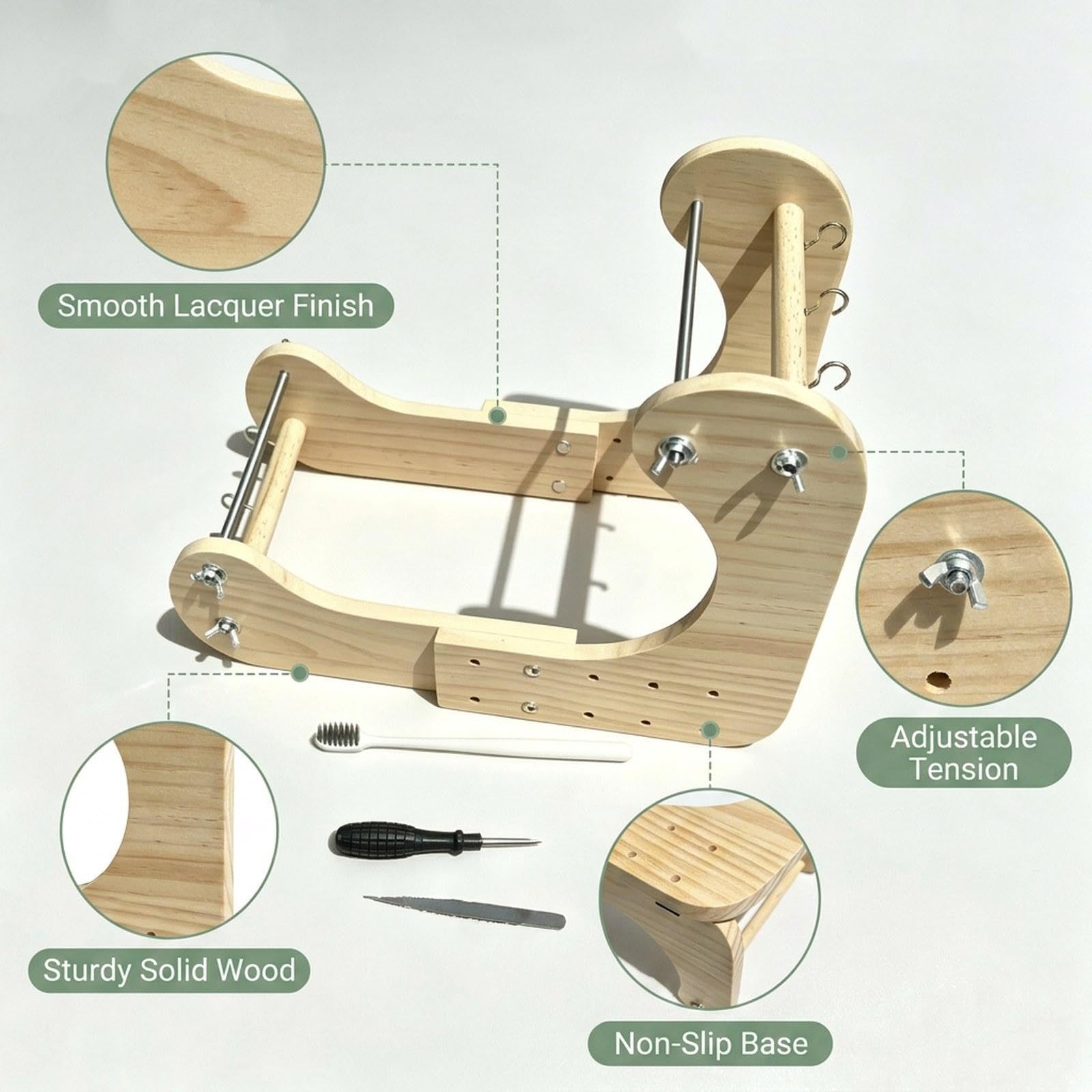 Set di Telaio per Perline Regolabile, Forniture per Gioielli per Adulti, Artigianato E Principianti, Accessori per Perline, Telaio, Legna