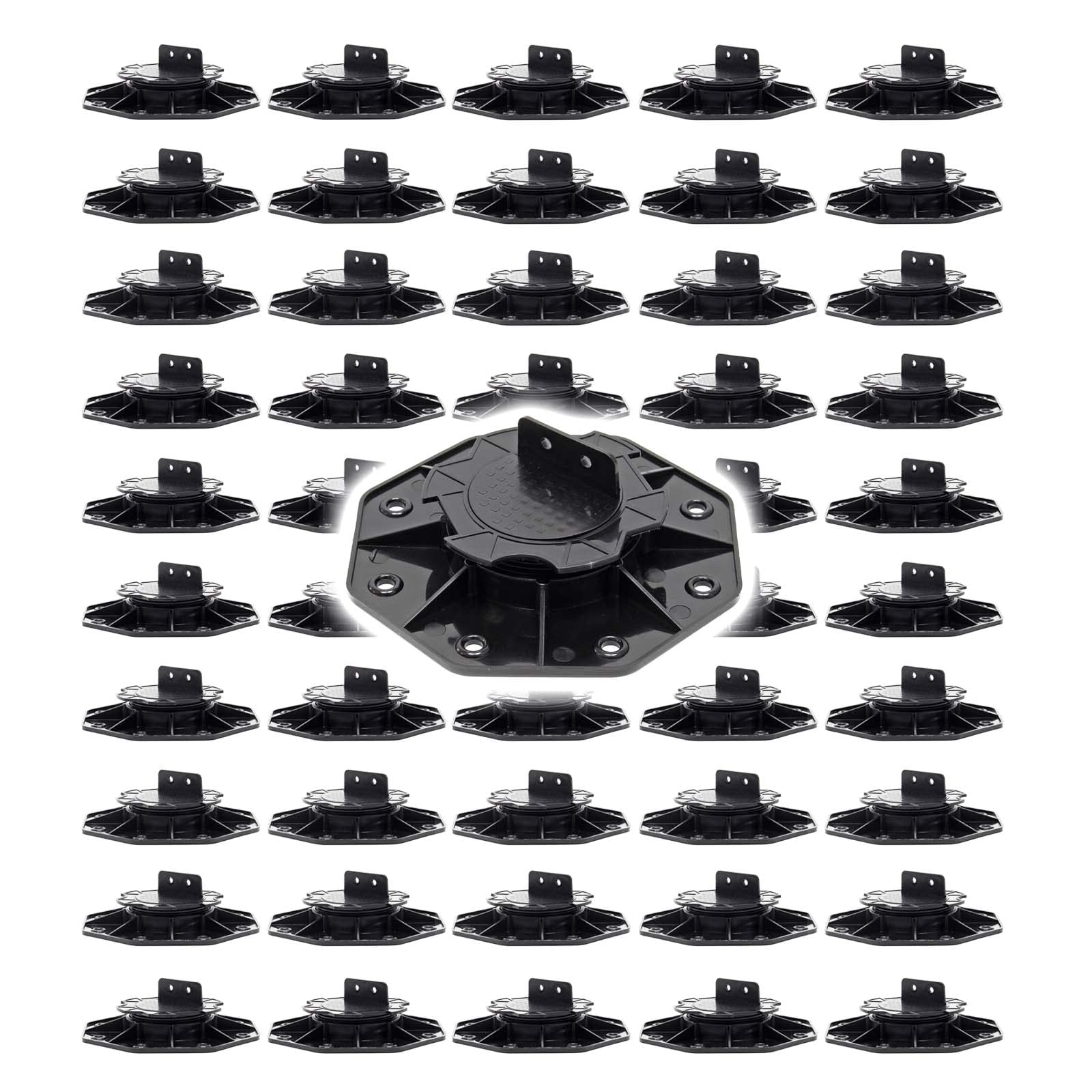 XPOtool Set 50 supporti per pavimenti galleggianti, Altezza regolabile 18-25mm Max 2700 kg, Piedini per Decking
