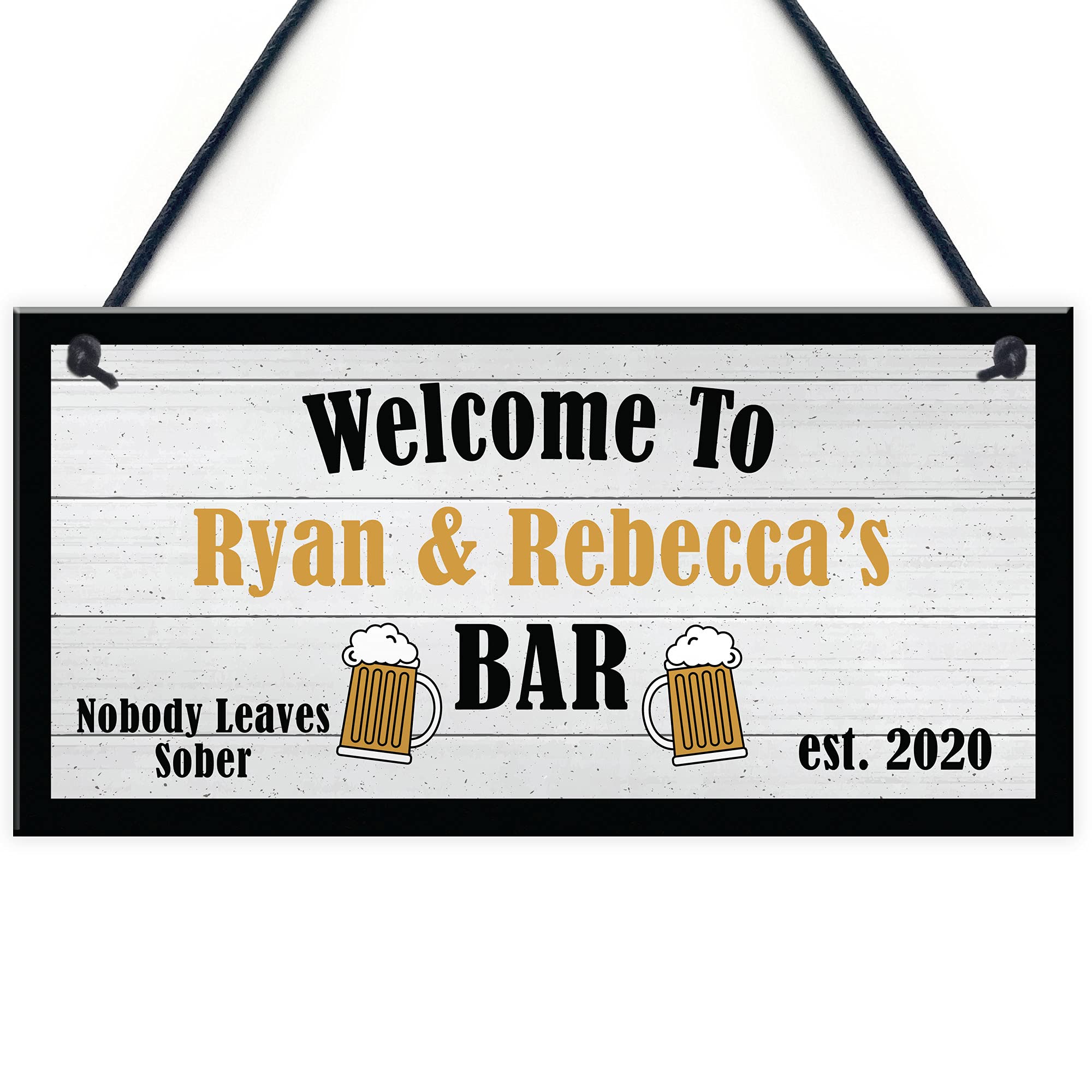 Shabby Chic Home Bar Sign Funny Garden Shed Man Cave Plaque PERSONALISED