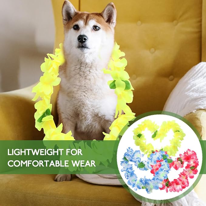 Balacoo Collar Hawaiano de Flores para Perros y Gatos - Juego de 3 miniatura 5