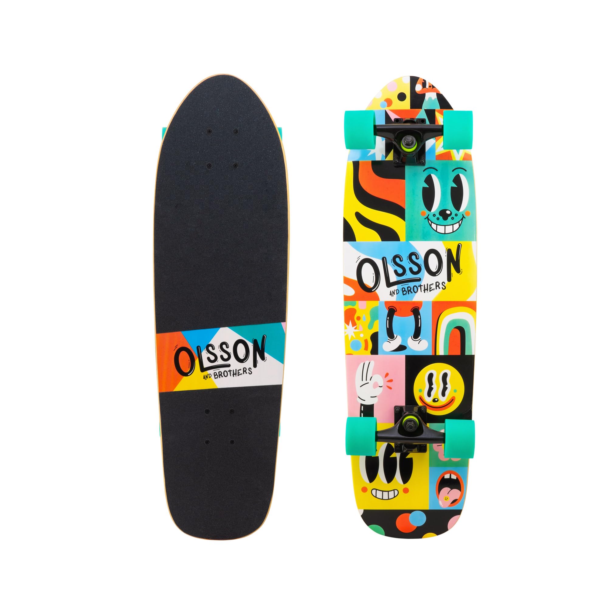 Cruisers OLSSON Skateboards -Ruedas Alto Rebote SHR 65MM, Tabla 30"-32", 7 láminas Arce Canadiense, Ejes xrkp 6,5", ABEC 7 monopatín Adolescentes niños Principiantes Profesionales