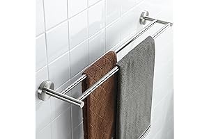 Brushed Nickel 24" Double Towel Bar: Strength, Style, and Space-Saving