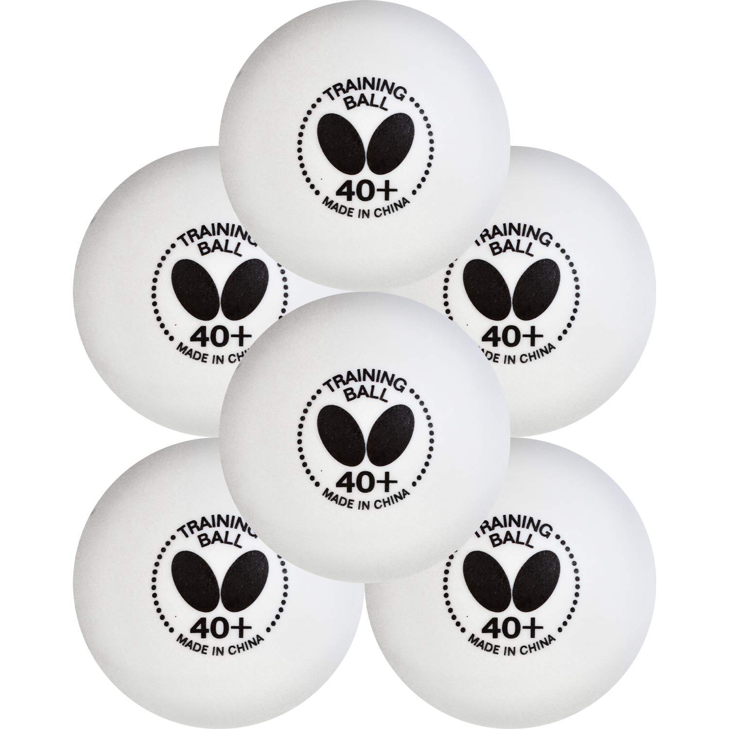 Butterfly 40+ Pelota de Entrenamiento Blanca Caja de 6 o 120 Bolas