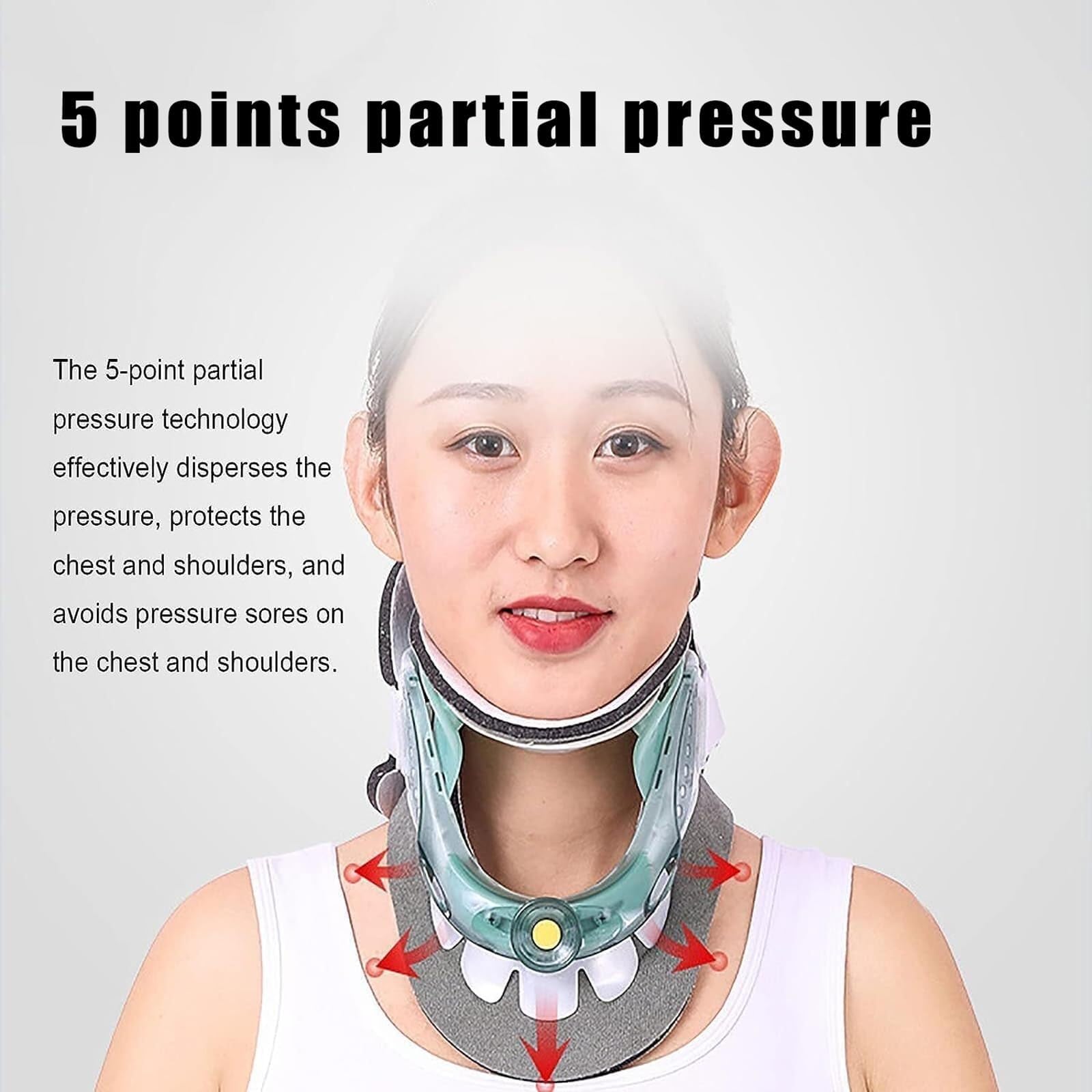 X&Z-XAOY Collarín Cervical Ajustable Collarín Cervical Ajustable En Altura con 6 Velocidades Y 5 Puntos De Presión Parcial Ergonómico Y Adaptable A Las Curvas