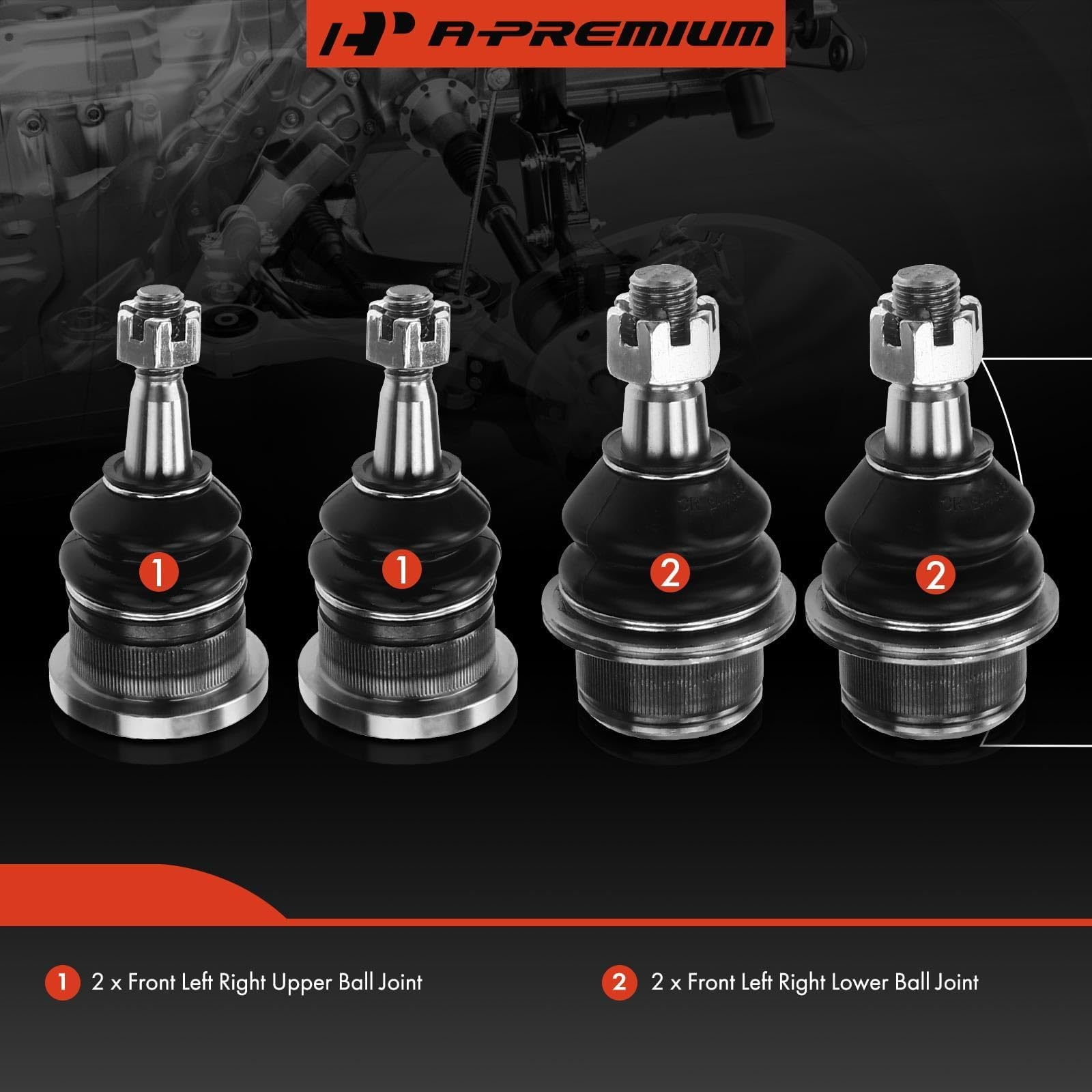 2x Front Lower Ball Joints For 2014-2016 Chevy Silverado 1500 GMC Sierra Cadillac Escalade