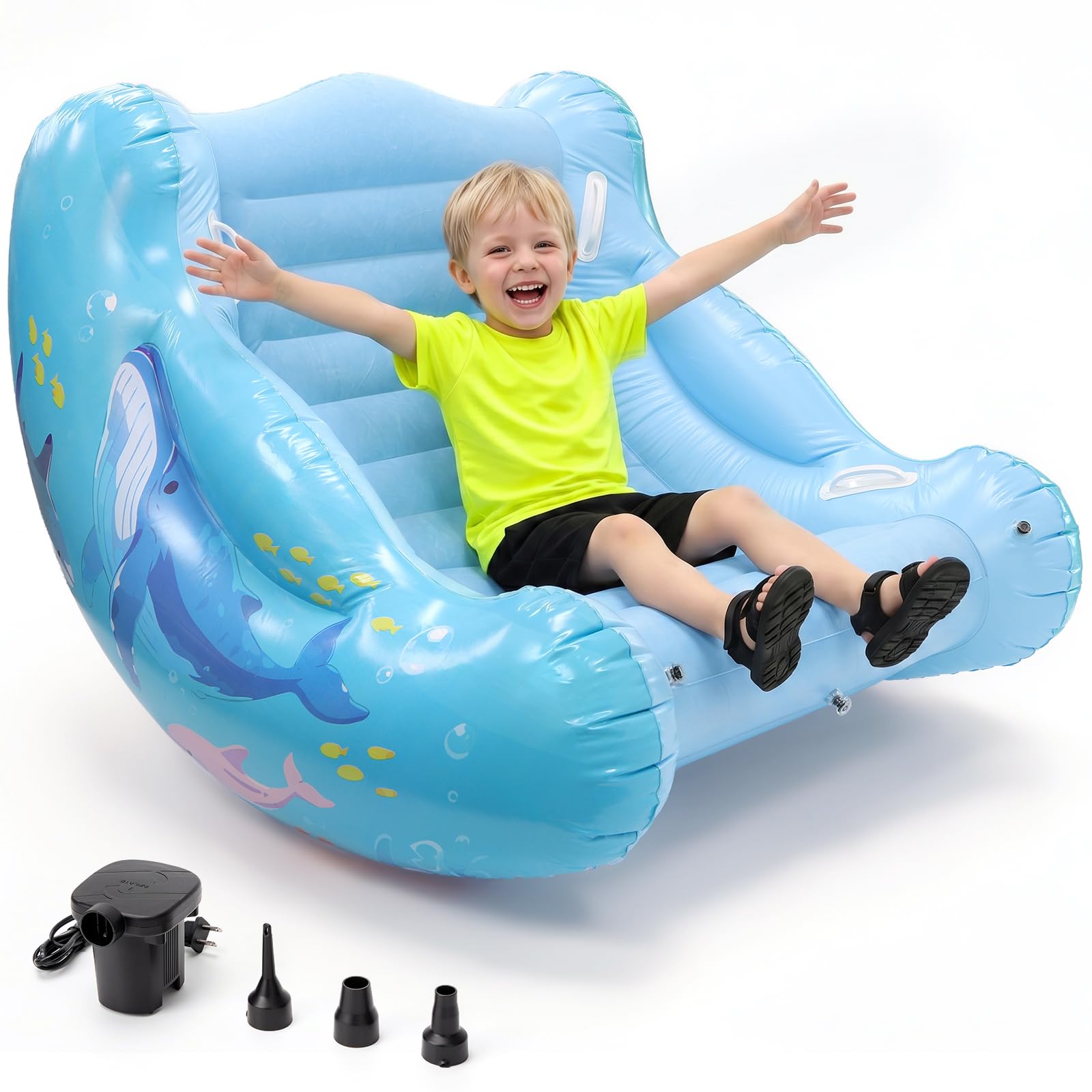 Photo 1 of K KORKUAN Inflatable Sensory Rocking Chair - Blue
