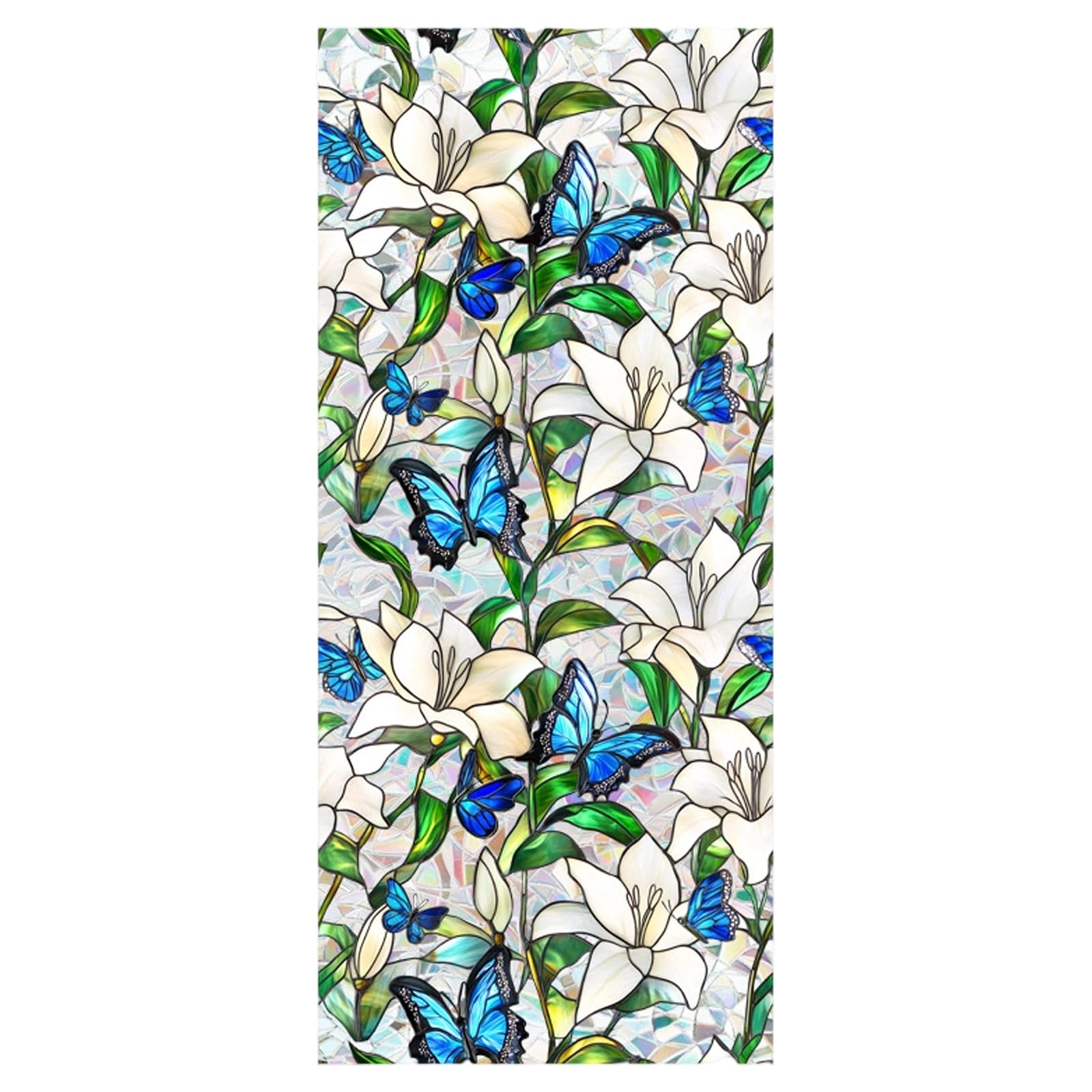 Limtula Removable Floral Embossing Statics Window Film Statics Cling Decorative Glass Sticker for Door Fixed Cling Transfers