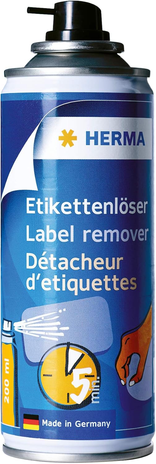 HERMA 1266 Adhesive Remover Label Remover Spray 200 ml, Adhesive Remover Label Remover Removes Adhesive Residue, Adhesive, Stickers, Stickers & Labels
