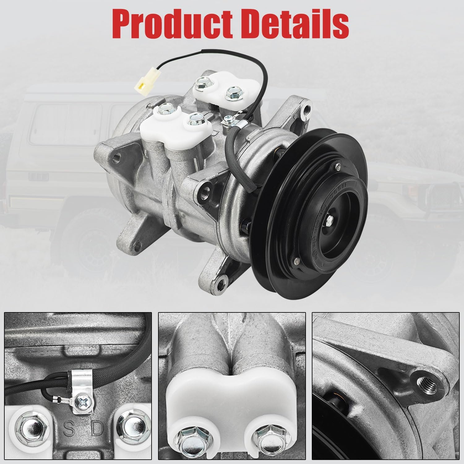 471-0204 AC Compressor W/Clutch Compatible with Toyota Land Cruiser 4.2L 1979-1987