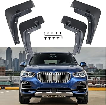 4 Parts Mud Flaps Car Mudguards Splash Guards Compatible for BMW X5 xLine 2019 2020 2021 2022 2023 2024 No M-Sport Front and Rear Fenders