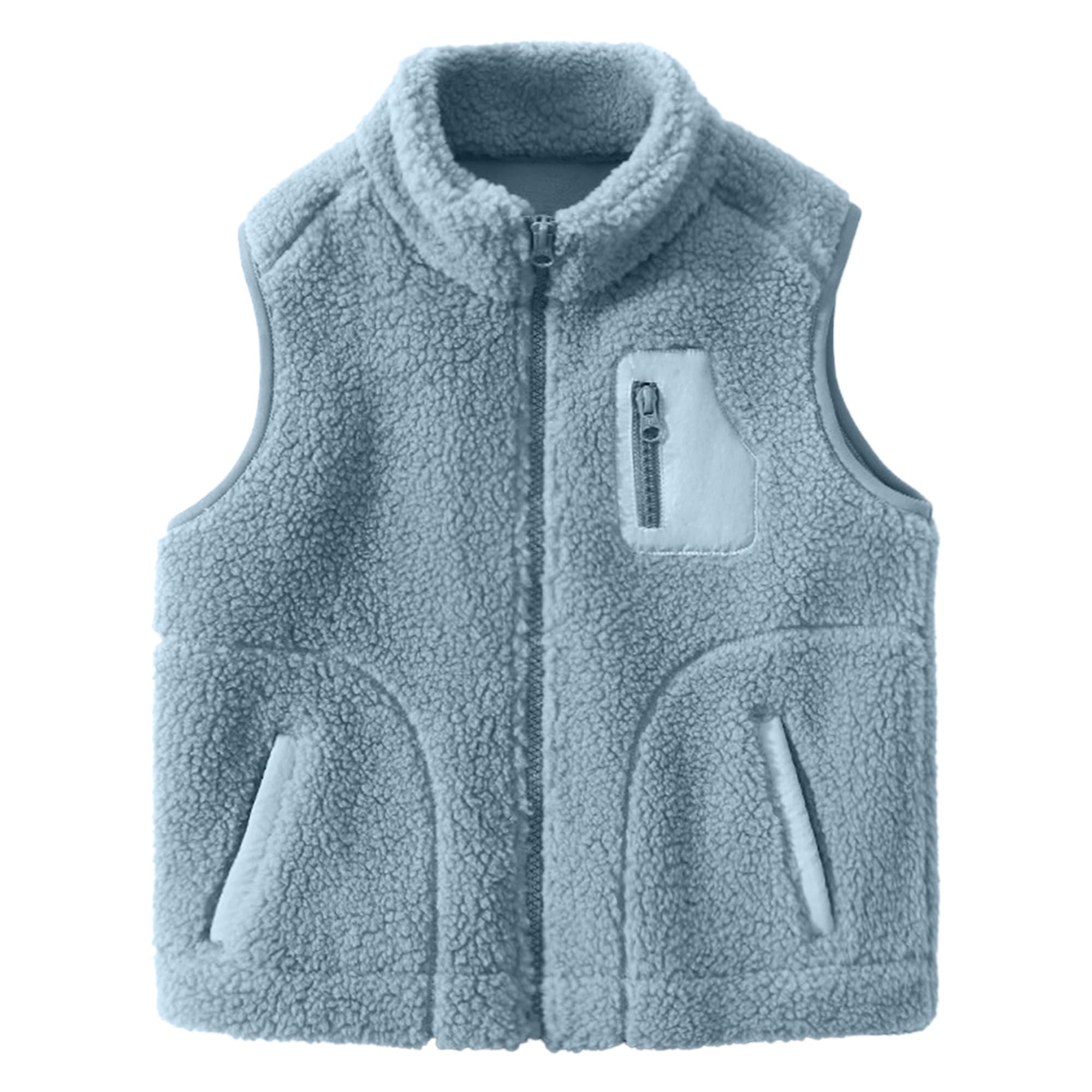 ANIMQUE Baby peuters, polarfleece, vest, kinderjas, jongens meisjes, katoen, mouwloos kindervest, lente herfst, gebreide jas met cartoonpatroon, 98-104