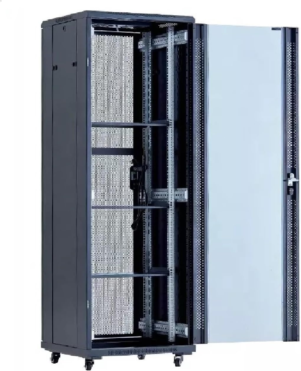Floor Stand Server Rack Cabinet 32U - 600mm (W) x 600mm (D) x 1600mm (H) - 1 Shelf + 2 Fan