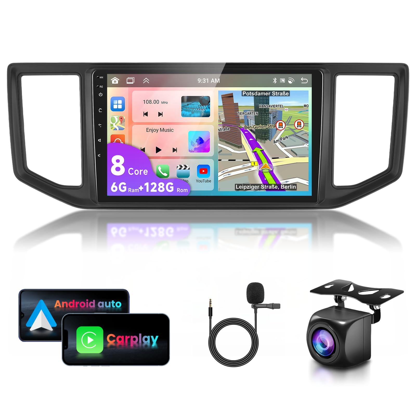6G+128G 8-Core 10.1" Autoradio Bluetooth Für VW Crafter Amarok Van 2017-2021 Carplay Android Auto,DSP,WiFi GPS Navi RDS/FM,Android 15 Radio 2 din mit AHD Rückfahrkamera