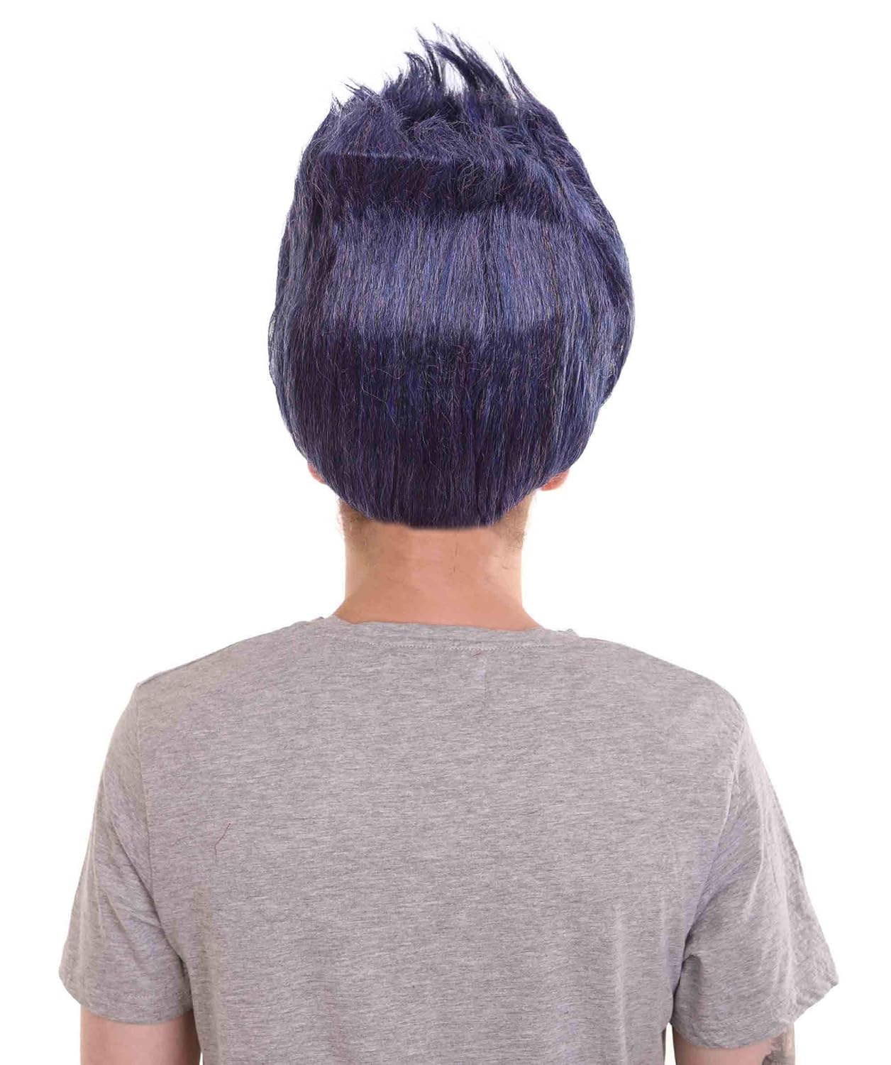 Unisex Adult Spiky Troll Wigs Collections | Synthetic Fiber Costume Wig for Men and Women | Capless Cap Halloween Colorful 80s Wig | Trolls TV Movie Cosplay Costume Accessories - Dark Blue