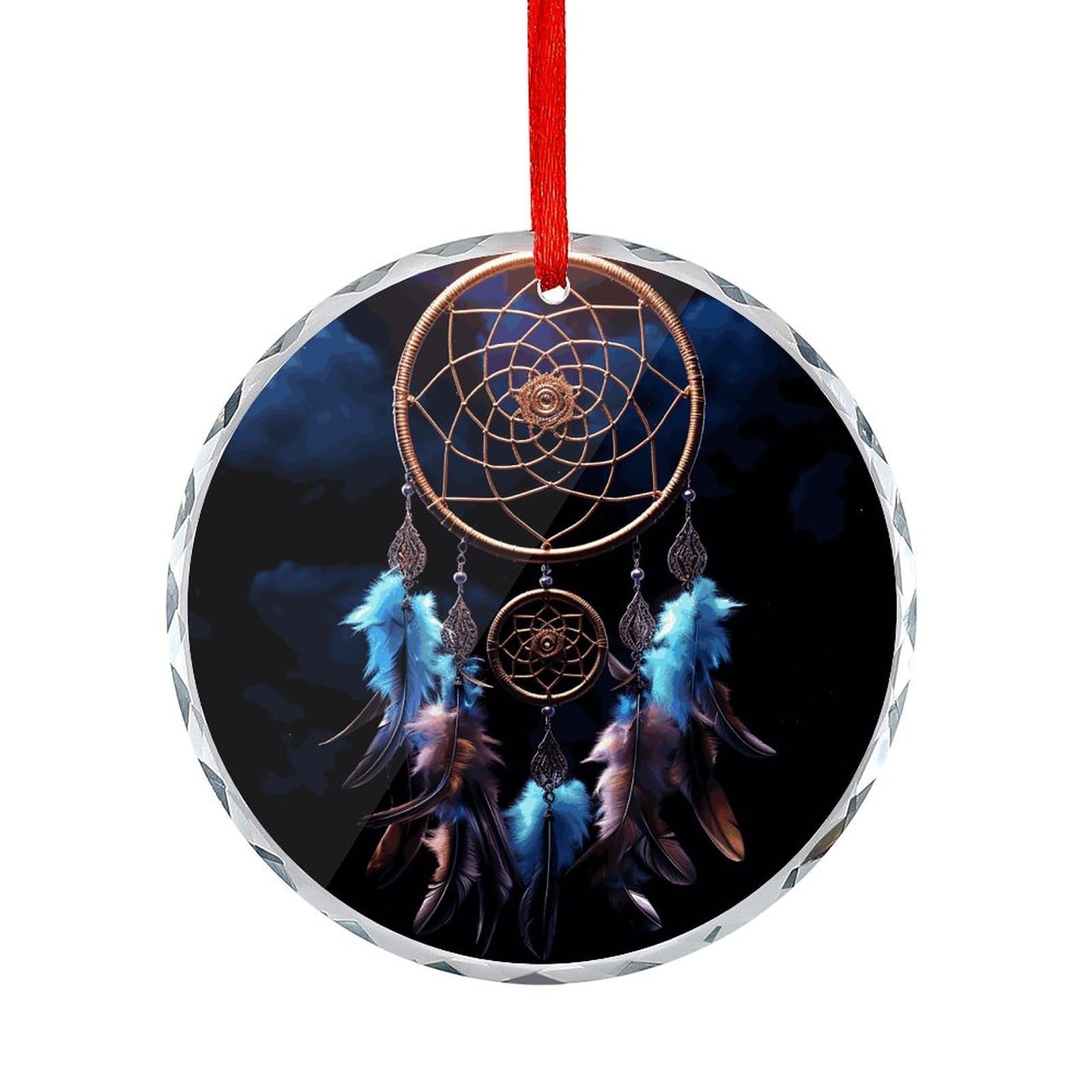 Dream Catcher Round Glass Ornament Keepsake Gift Exchange Ideas Car Decor,Christmas Ornaments for Tree Window Garden Ornaments