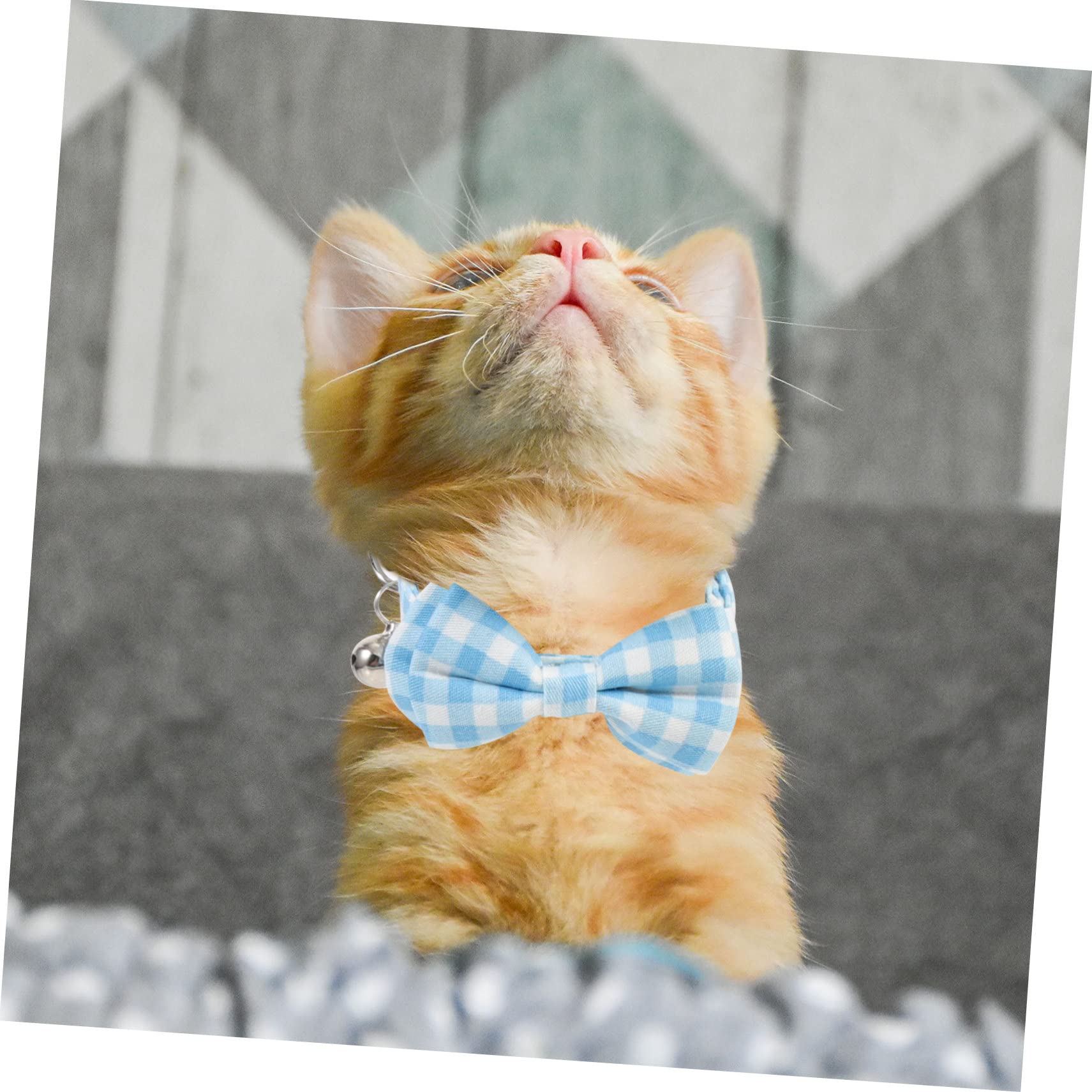 Kisangel 10pièces Collier Décoratif pour Chat Et Chiot Et Résistant Accessoire avec Clochette Et Nœud Motif Floral Et Carreaux
