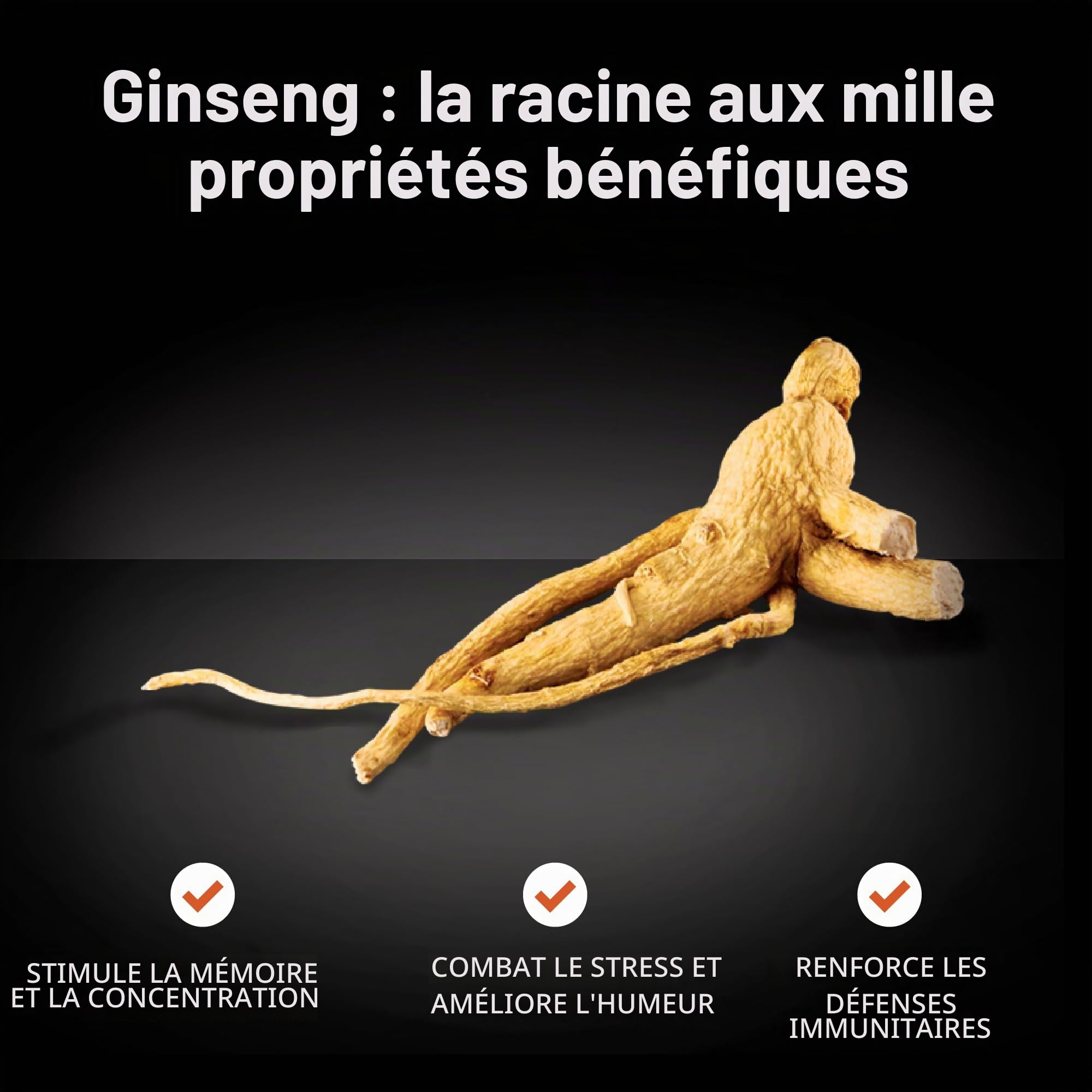 King Cup - 3 Paquets de 20 Sachets Solubles de Ginseng au Sucre de Canne, 60 Stick de 20 Gr pour Boisson Aromatisée Ginseng à Ajouter à Eau Chaude, Sans Gluten et Sans Lactose