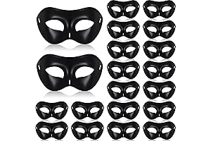 20 Pack Black Masquerade Masks Venetian Style Mardi Gras Costume Accessories for Men & Women