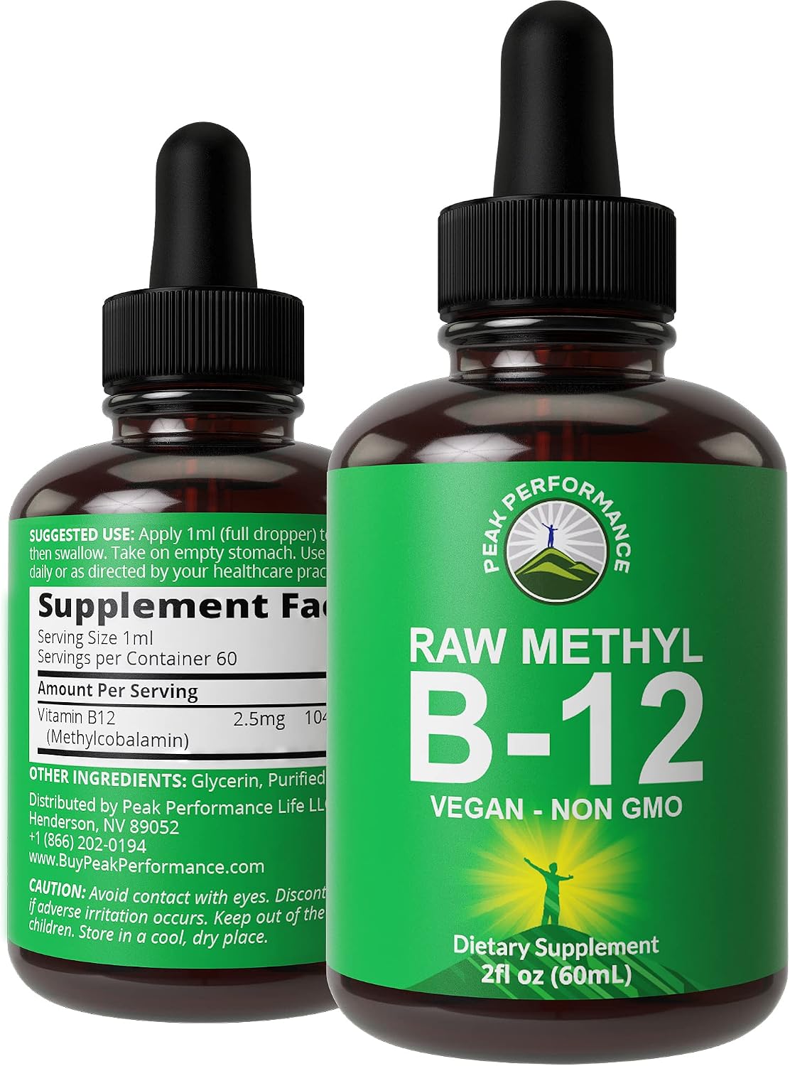 Raw Methyl B12 Liquid Drops. Sublingual Fast Acting Advanced Vegan B 12 Liquid Vitamin Supplement. High Bioavailability Methylcobalamin B-12 Vitamins for Energy, Focus and Relief. For Men + Women