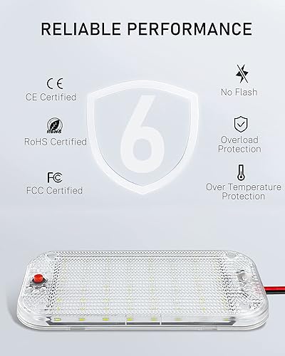 Miniatura 4 de Luz de cúpula para interior de caravana, 48 LED, 800 lúmenes, ultra brillante, luces LED blancas de 12 voltios, luz de techo para caravana con