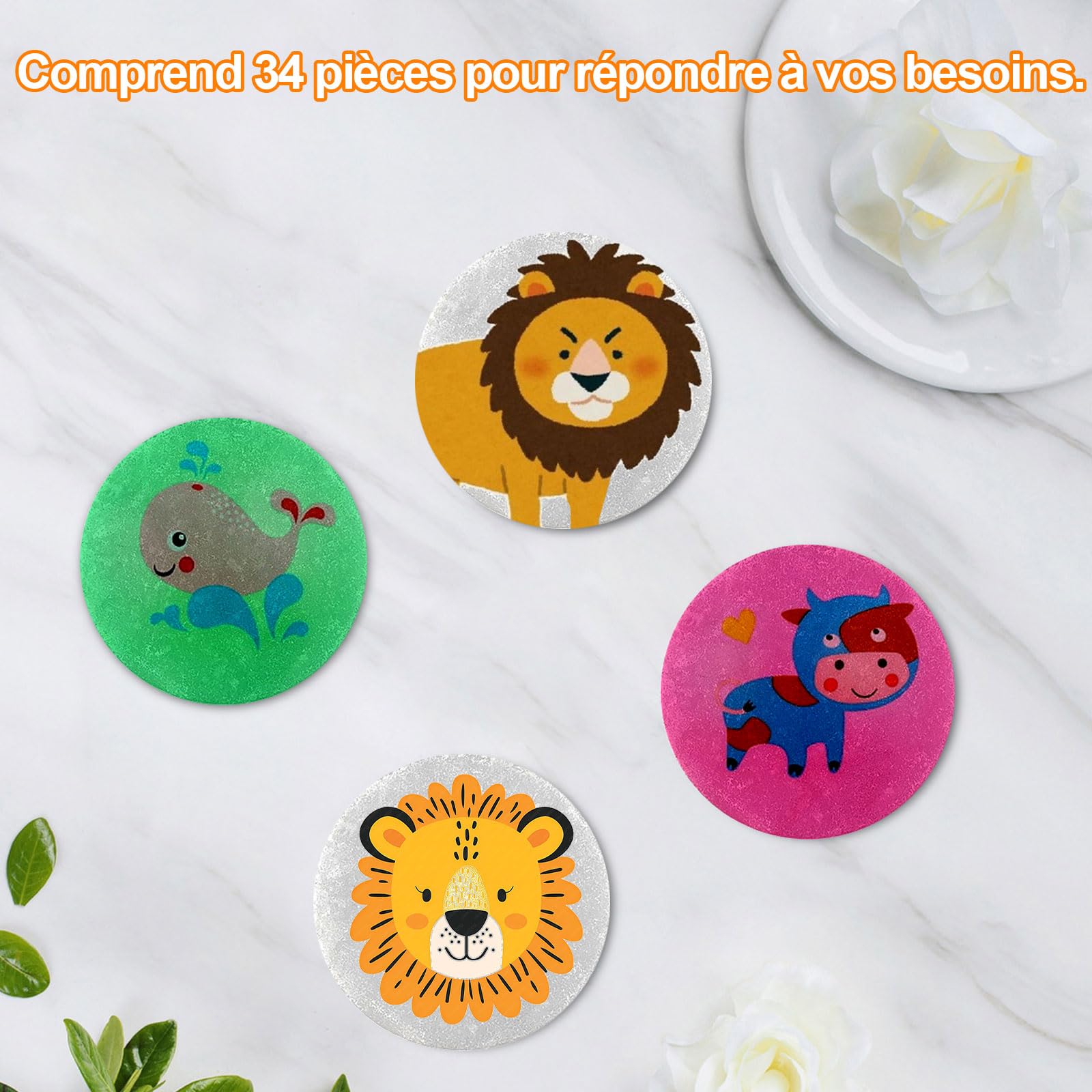 40 Pezzi Sassi Bianchi da Giardino Piatti da Dipingere 5 cm, Dipingere i Ciottoli, Ghiaia per Giardino, Sassolini Decorativi per Vasi, Pietre Creative per Artigianato Decorazione Casa Acquario