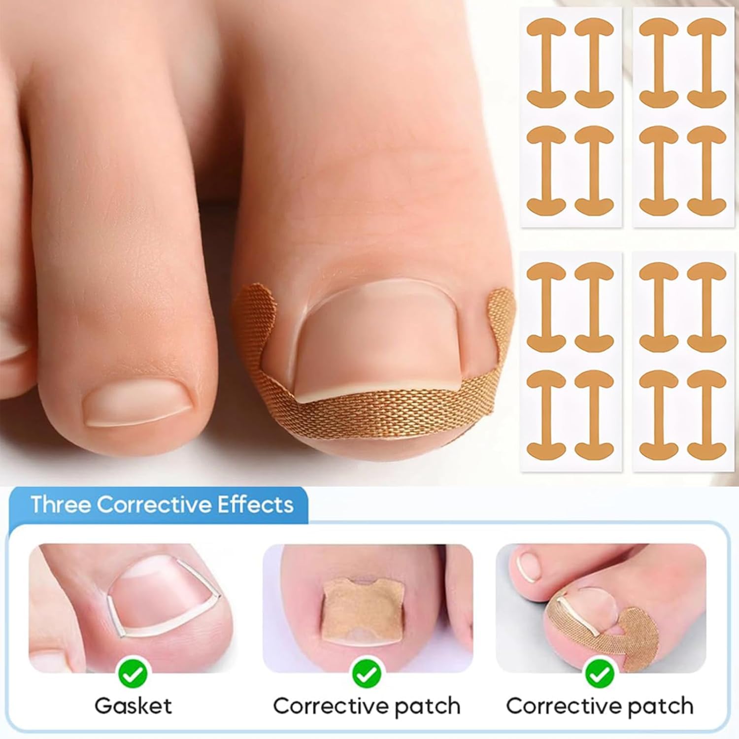 Ingrown Toenail Removal Kit, Professional Toenail Tool Kit Includes Breathable Toenail Strips, Curved Toenails Corrector Patch, Painless File and Lifter Pedicure Tools, Professional Pedicure Tool
