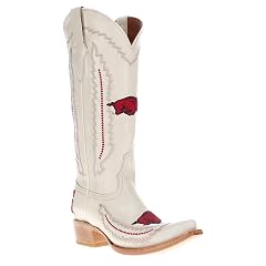 Vaccari Womens Naomi Genuine Leather NCAA League Embroidery Snip Toe Cowgirl Boots