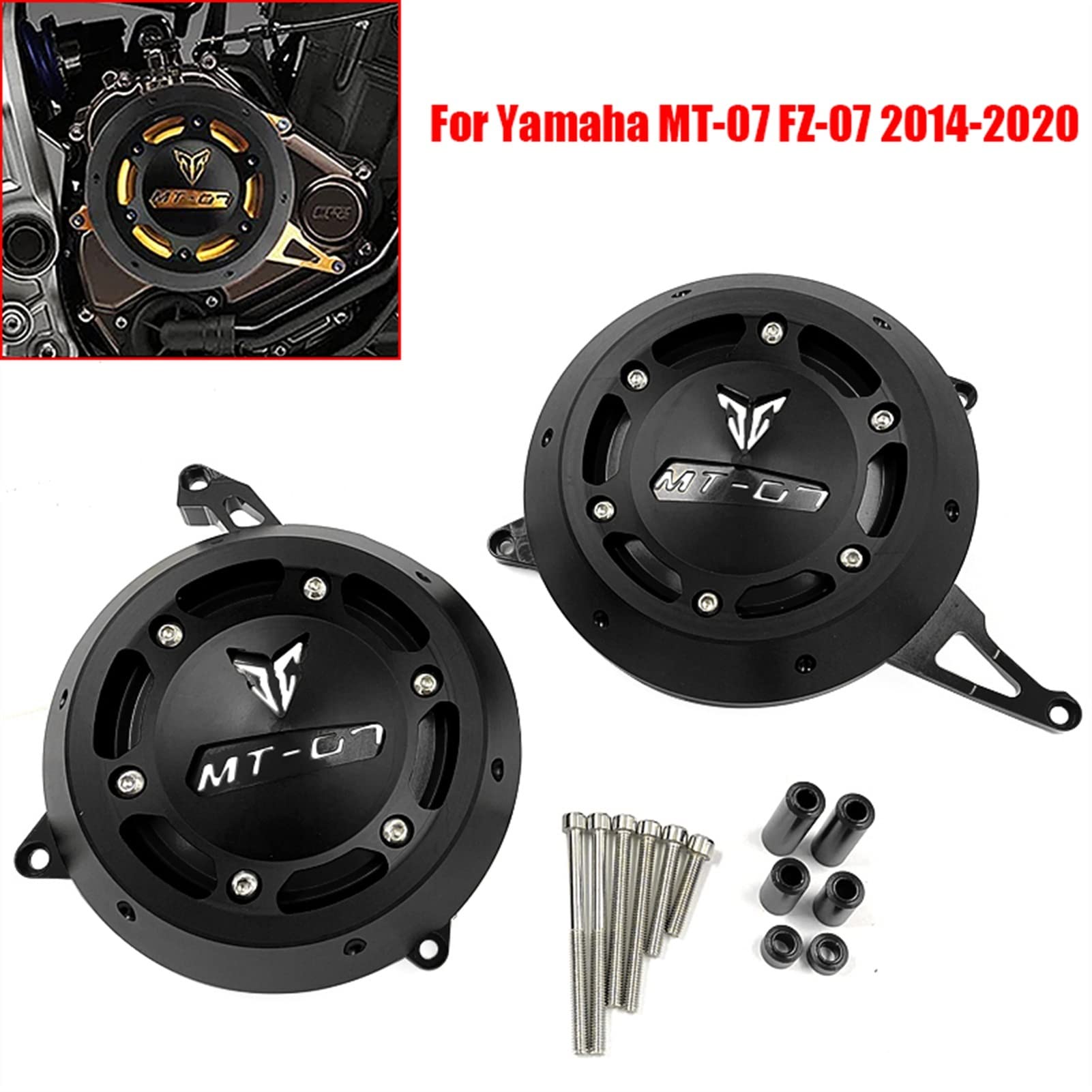 Motorycle Motorschutz Stator Case Protector Slider Motorabdeckung Fallschutz Für Yamaha MT-07 FZ07 2014 2020 2015 2016(Gold)