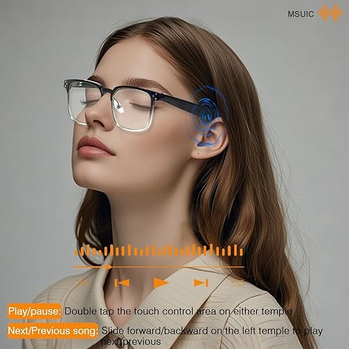 Miniatura 3 de X00MEER - Lentes inteligentes, 5.3 gafas Bluetooth con altavoces estéreo duales, compatible con asistente de voz, música y llamadas HD, para hombres