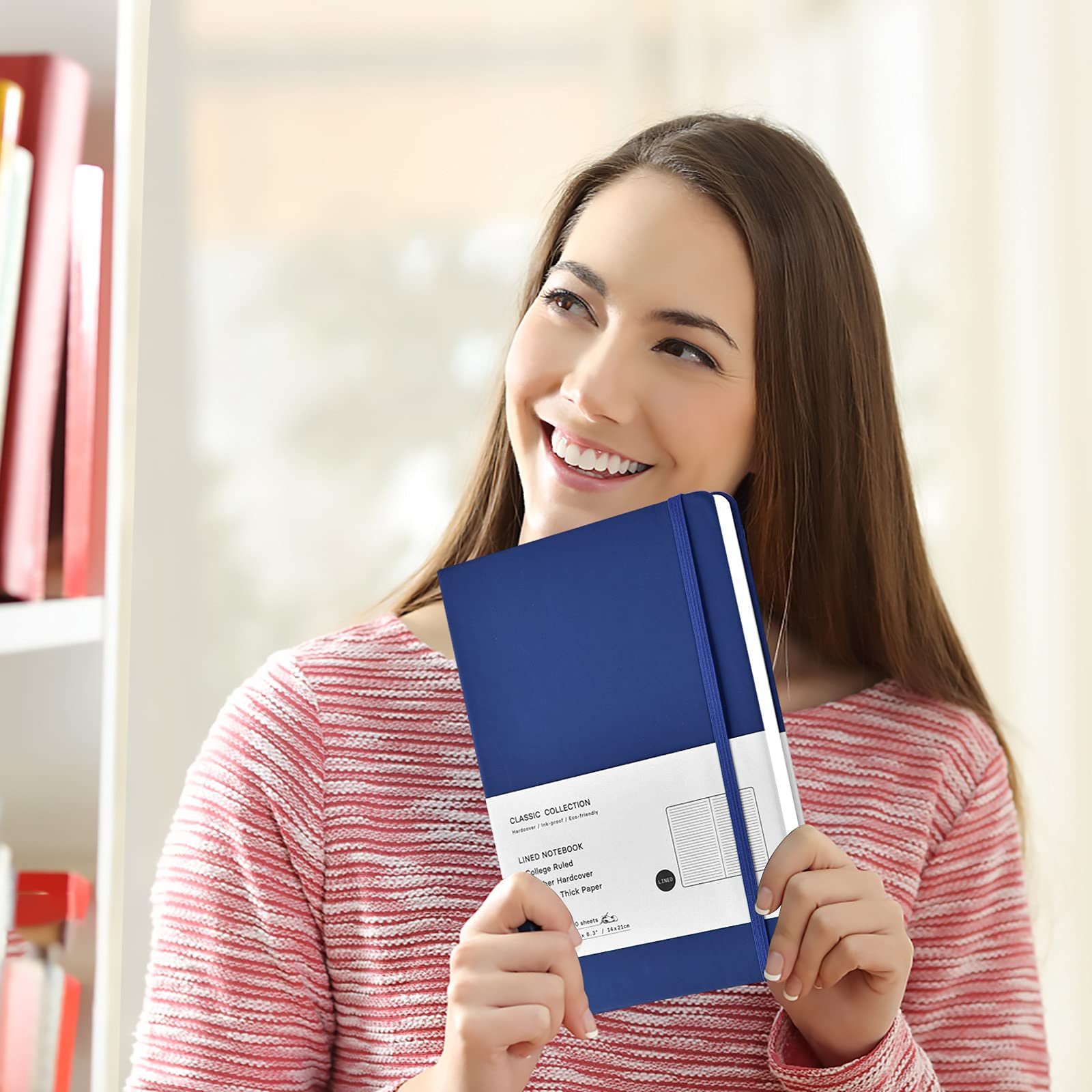 A5 Tagebuch, Notizbücher, klassisch, liniert, Hardcover, Kunstleder, liniert, Tagebücher für Büro, Zuhause, Schule, Business, 21,1 x 14 cm, 100 g/m² dickes Papier, 160 Seiten (12, mehrfarbig)