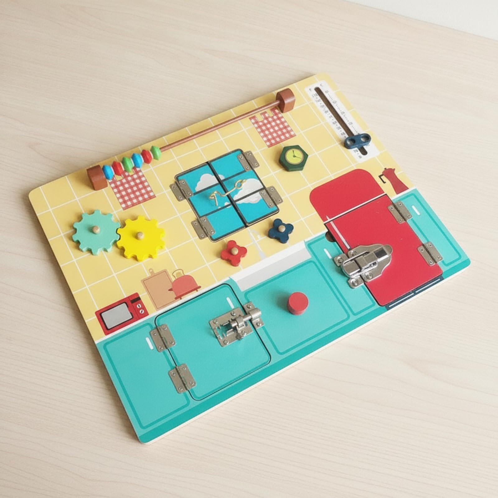 Tablero Pedagógico Educativo | Resistente, Tablero Actividas con Interruptores, para Guarría