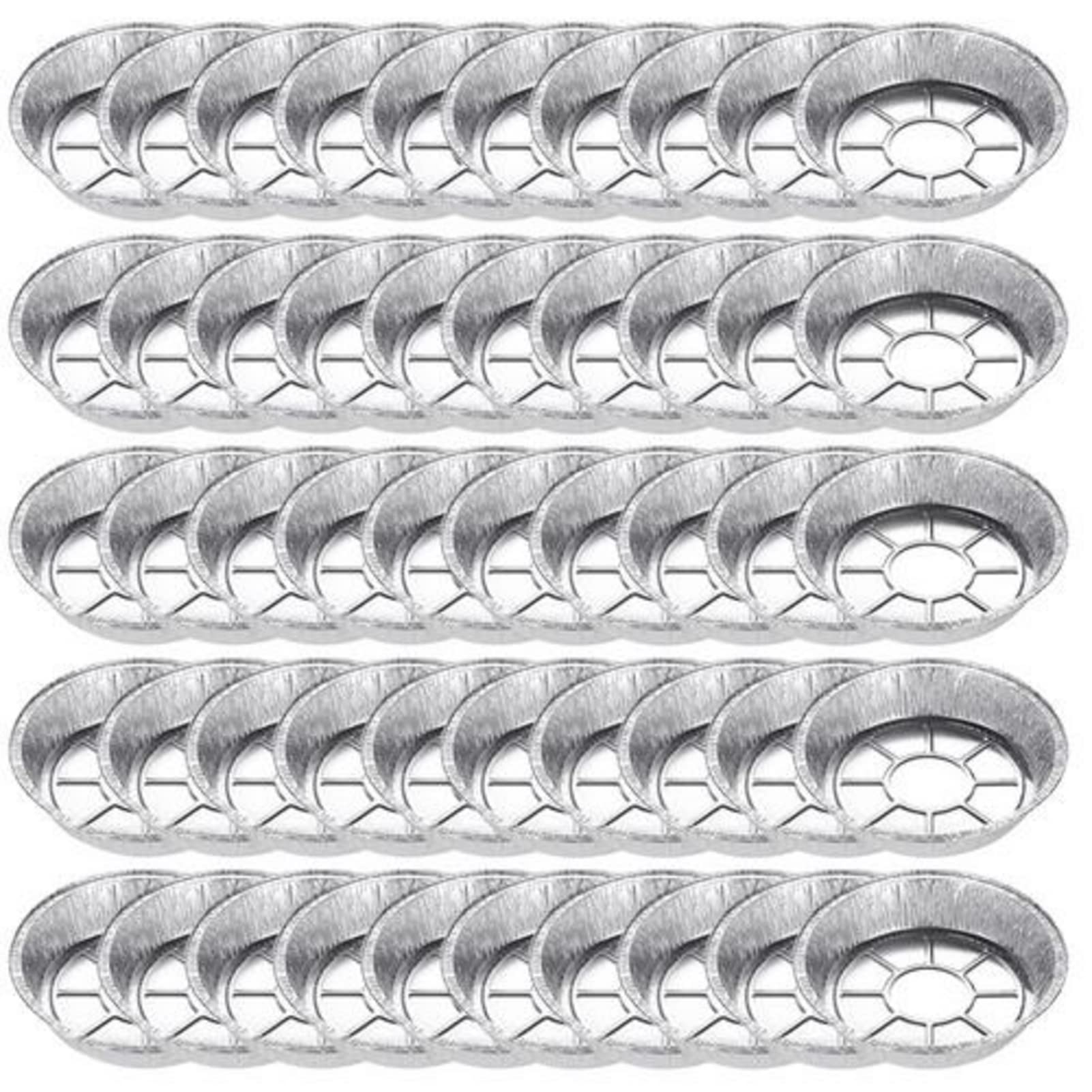 Alu-Tropfschalen 50x Alu Backformen Einweg Rund Fettauffangschale, 4cm Tief Rundformen Aluminium Tropfschalen Rund Alu Schalen Einweg Zum Backen/Röst- / Kochen/Lebensmittel Lagerung, 6/7/8/9 Zoll