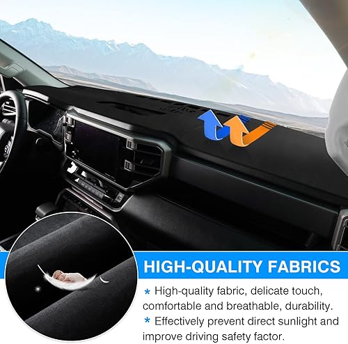 Miniatura 4 de Autorder Tapete de ajuste personalizado para Toyota Tundra 2022 2023, accesorios para salpicadero, franela antideslizante, protector de rayos UV,