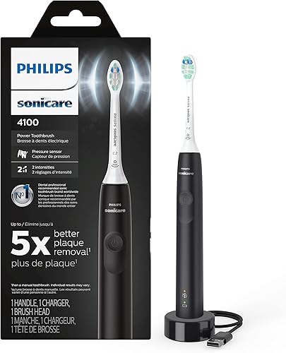 Miniatura 14 de Philips Sonicare 4100 Cepillo de dientes eléctrico recargable, negro, con cabezales de repuesto originales Philips Sonicare Optimal para control