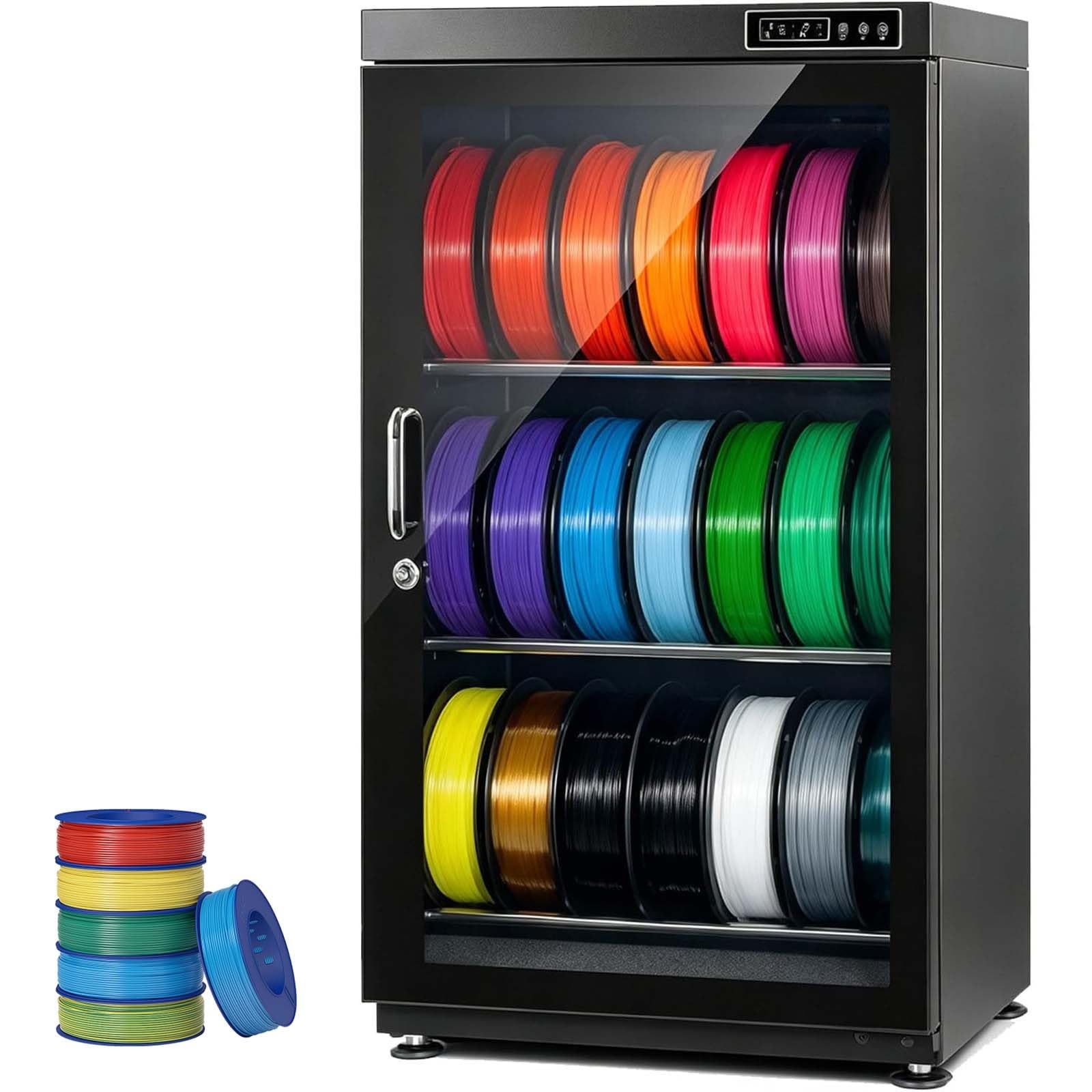 Professional Filament Storage Box, Boîte De Stockage Professionnelle Pour Filament, Boîte Étanche Électronique, Contrôle RH15%-RH60%, Robuste 50kg, Pour Ateliers D'impression 3D(115L)