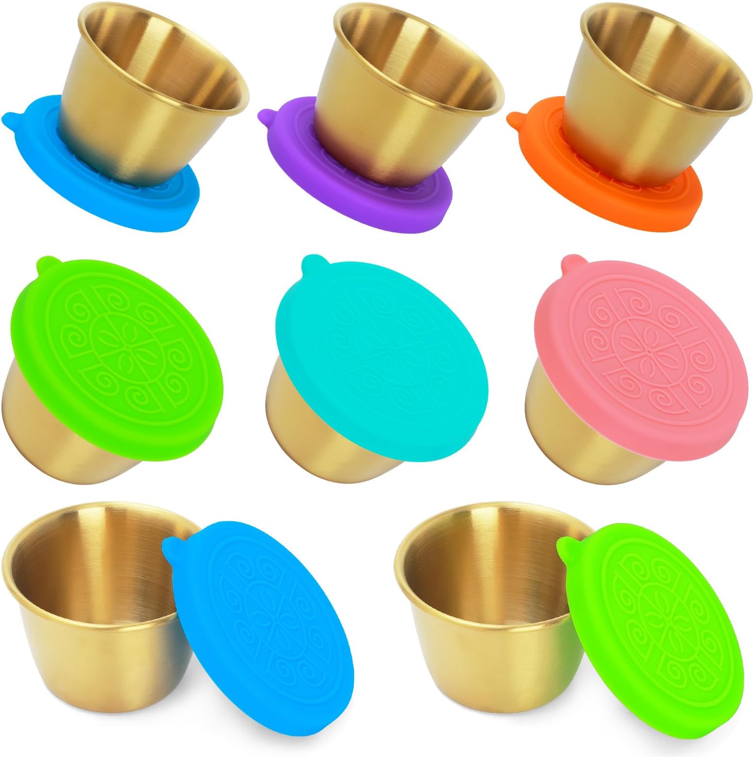 Salad Dressing Container to Go, 6x1.6oz Stainless Steel