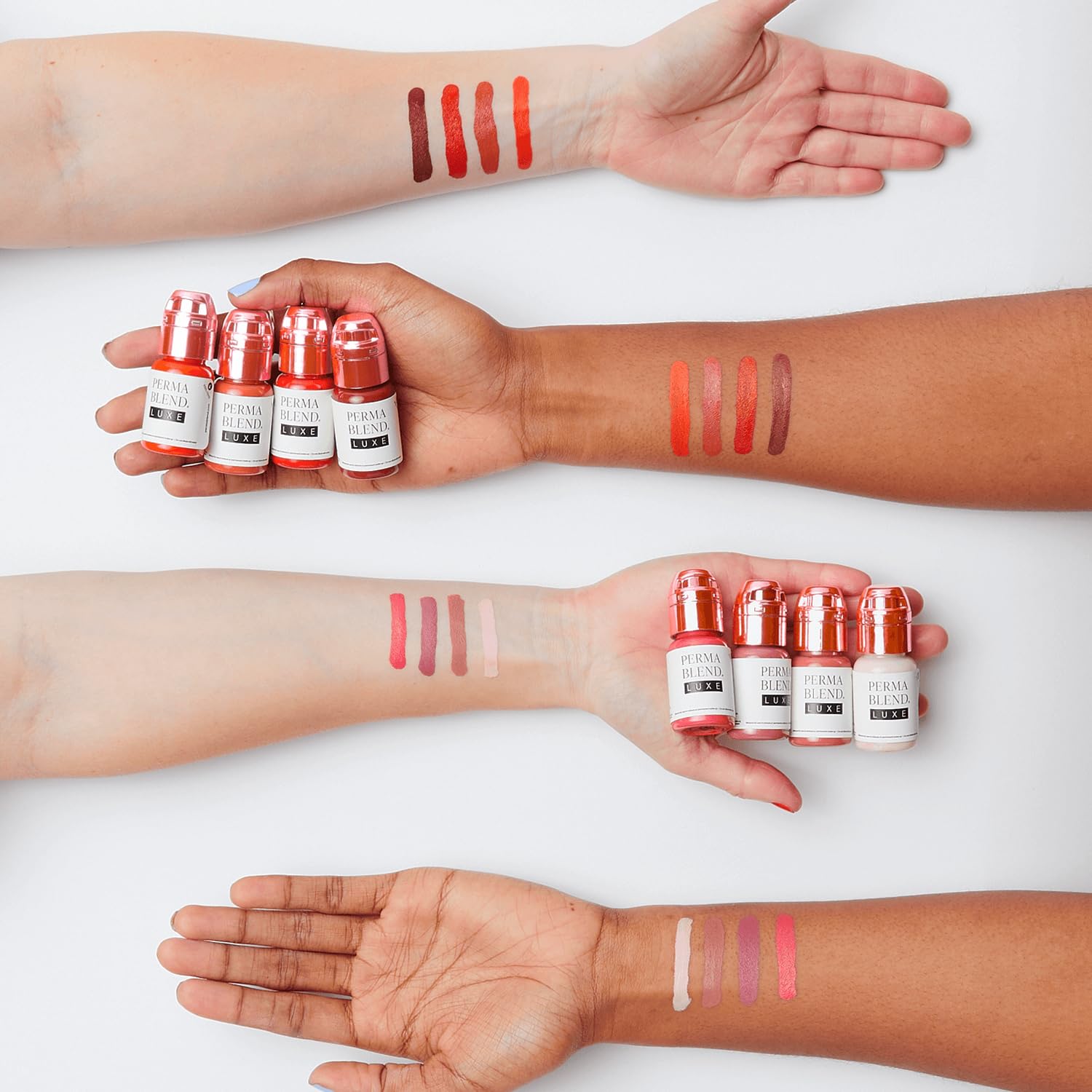 Perma Blend Luxe Pucker Up Buttercup Lip Set - Tattoo Ink - Cotton Candy, Cherry Red, Henna, Pink Gala, Saffron, Vintage Maroon, Victorian Rose & Orange Peel - Vegan & Cruelty-Free (8 Ct, 0.5 oz each)