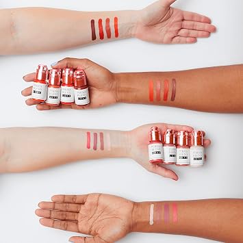 Perma Blend Luxe Pucker Up Buttercup Lip Set - Tattoo Ink - Cotton Candy, Cherry Red, Henna, Pink Gala, Saffron, Vintage Maroon, Victorian Rose & Orange Peel - Vegan & Cruelty-Free (8 Ct, 0.5 oz each)