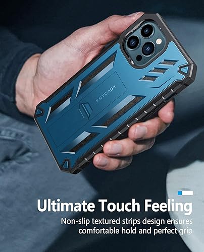 Miniatura 6 de FNTCASE Funda para iPhone 12-Pro-Max protección de grado militar a prueba de caídas con soporte  TPU resistente a prueba de golpes con textura mate