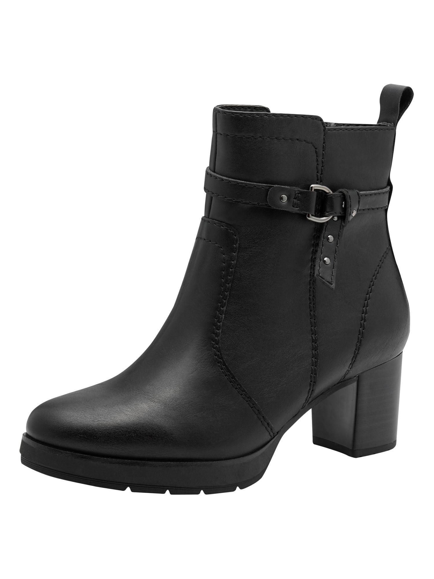 Jana Women’s Ankle Boots with Block Heel Vegan, Black, 5 UK