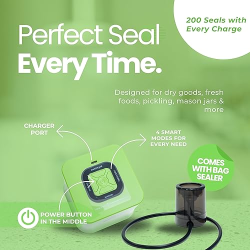 Miniatura 3 de Supa Ant Máquina selladora al vacío eléctrica 4 en 1 para tarros de boca ancha y regular (más de 200 sellos por carga), kit de sellado de latas