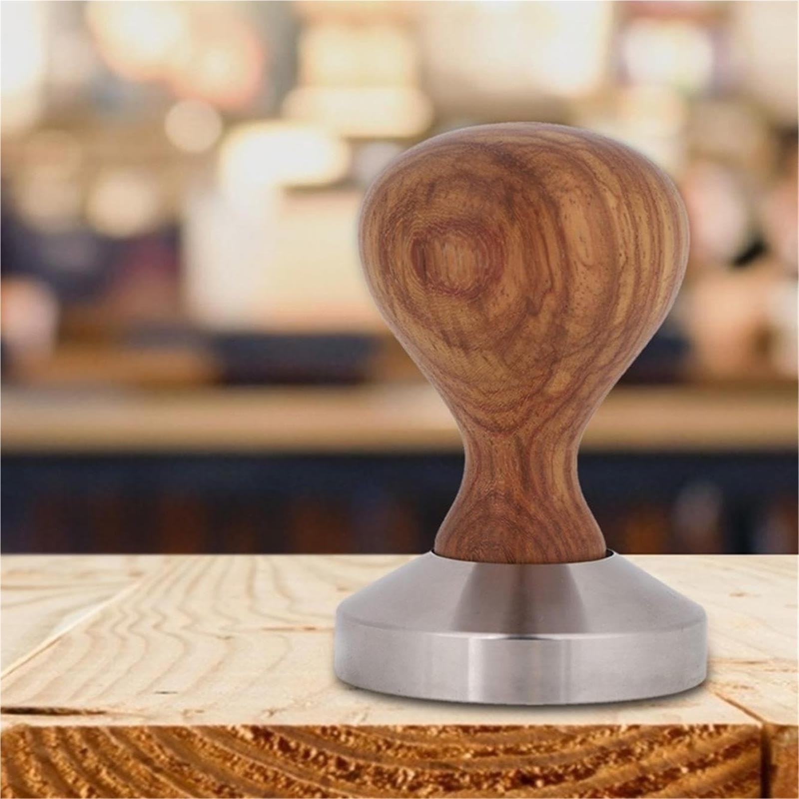 Manico Legno Tamper Caffè Acciaio Inossidabile 304 Base Leggero