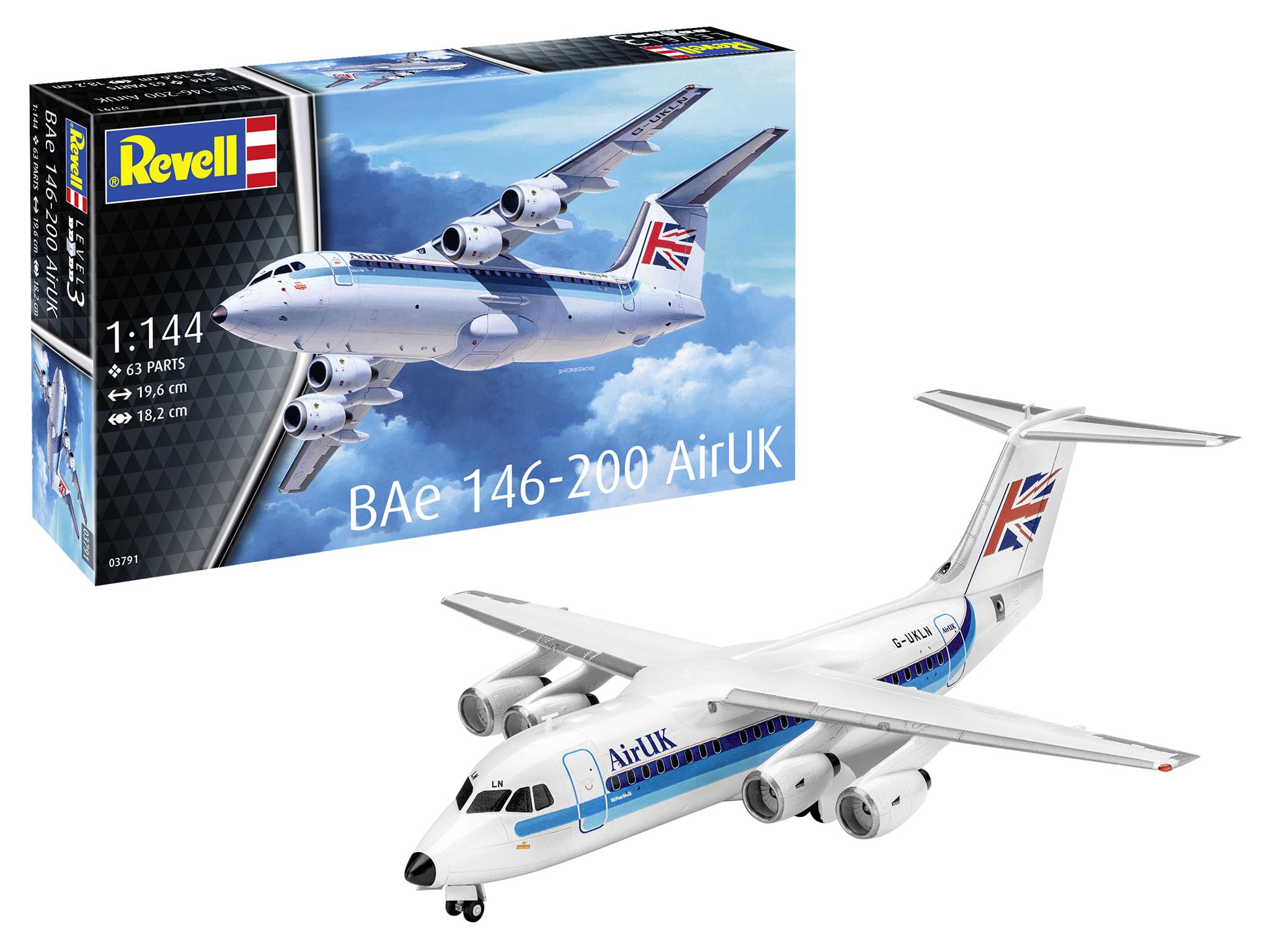 03791 BAe 146 (RJ85) Aircraft 1:144 Scale Unbuilt/Unpainted Plastic Model Kit