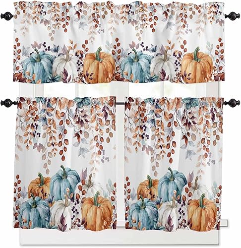 Miniatura 16 de Cortinas opacas con diseño del alfabeto de animales lindos para niños, cenefa de amarre para ventanas de cocina, decoración de ventana con estampado