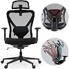 Realm of Thrones - VALKYRIE Ergonomic Office Chair for Home, Mesh Desk Chair, Heavy Duty Metal Base, Adjustable Height, Lumbar Support, 3D Armrests & Headrest, Comfort Forward-Tilt, Swivel Work Chair