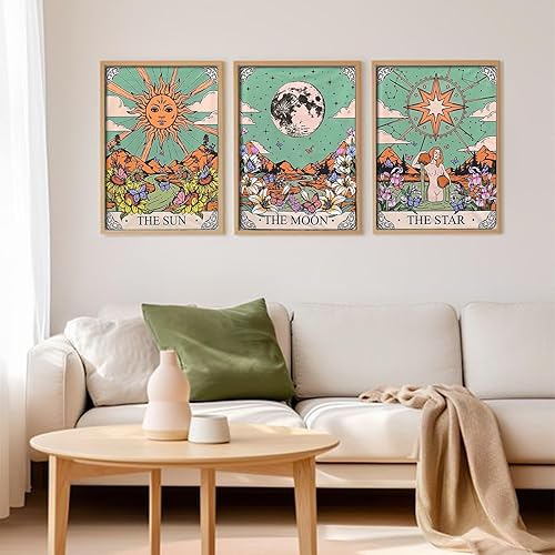 Miniatura 2 de AIBOERL Paquete de 3 kits de arte de diamantes de tarot para adultos, tarot 5D completos de diamantes redondos para principiantes, temática de