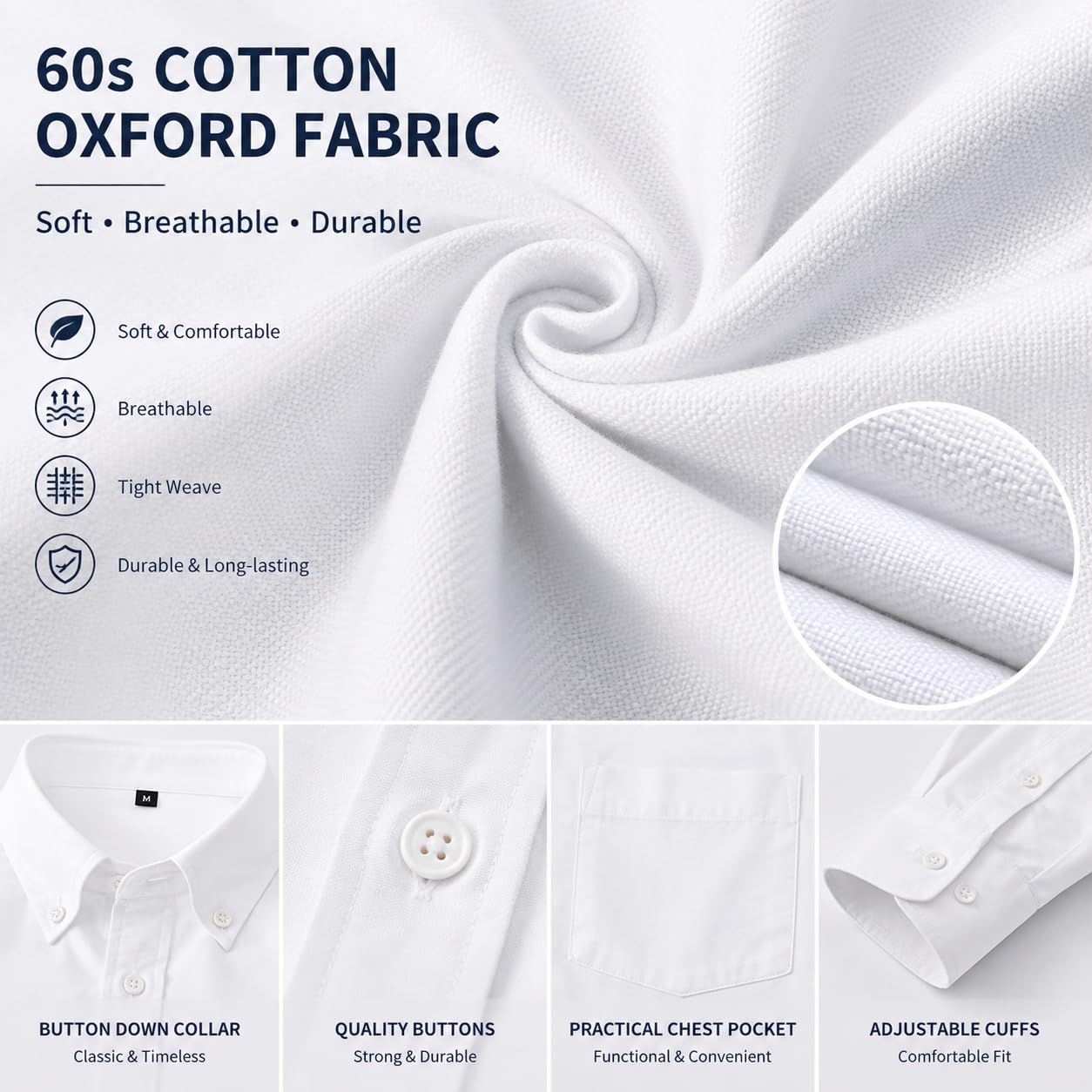 Generico Camicia Oxford da Uomo in Cotone, vestibilità Slim, Elegante, Casual, con Taschino sul Petto, Maniche Lunghe, Ideale per L'Autunno E L'Oktoberfest, Perfetta per L'Uso Quotidiano.