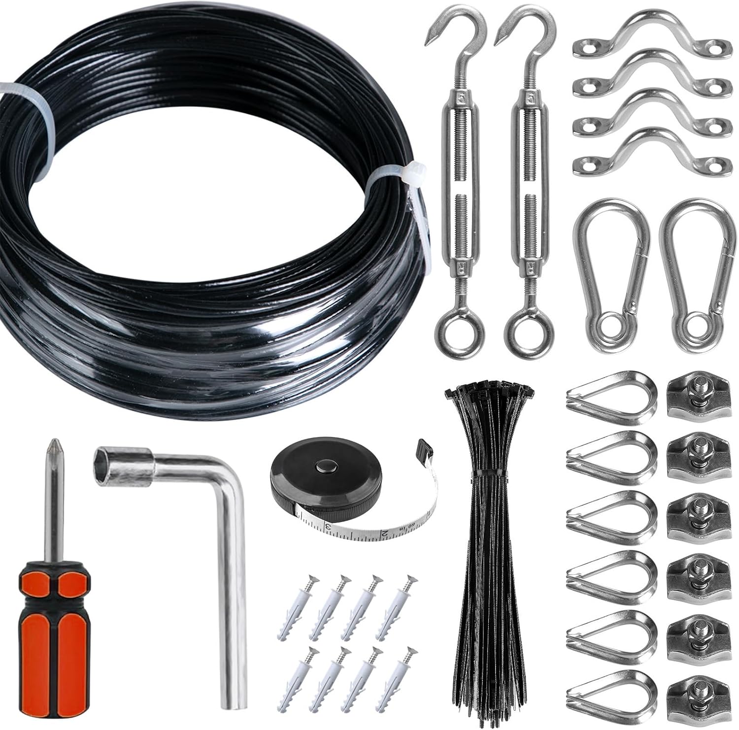 Brightown String Lights Hanging Kit for Outdoor, Includes 100Ft ...
