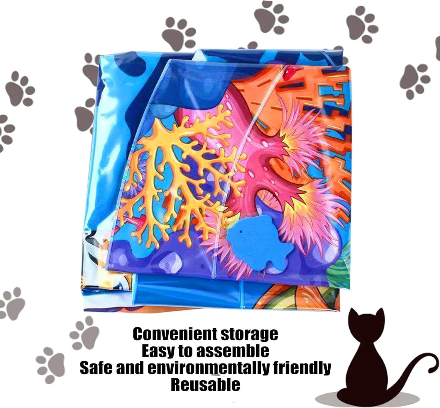 review Dog Cooling Mat Cat Cooling Pad Summer Pet Bed for Dogs Cats Kennel Pad Pet Cooling Mat Cat Dog Cushion Pad (sea Animals)